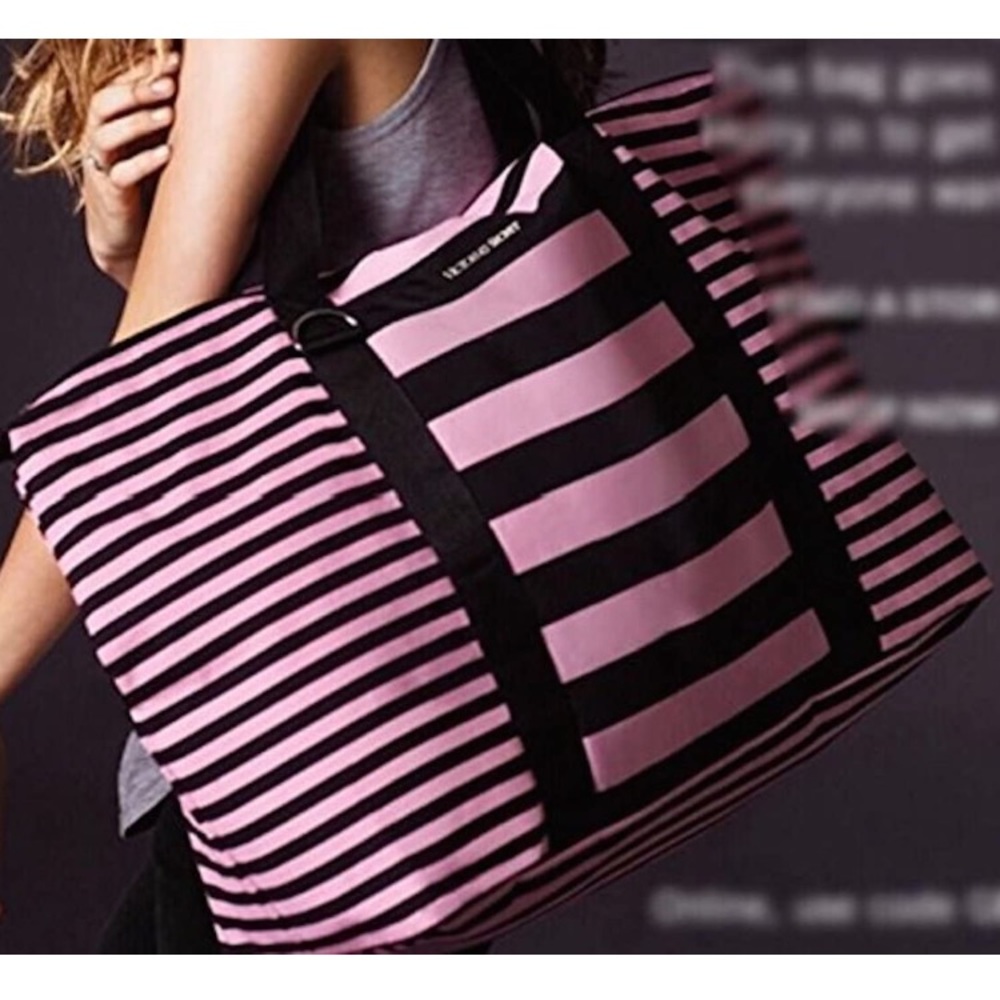 Victoria Secret Weekender Stripe Duffle Bag